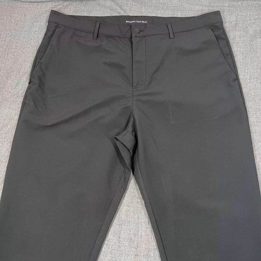 Banana Republic Pants Mens 40x32 Black‎ Slim Fit Microfiber Zip Pocket Trousers
